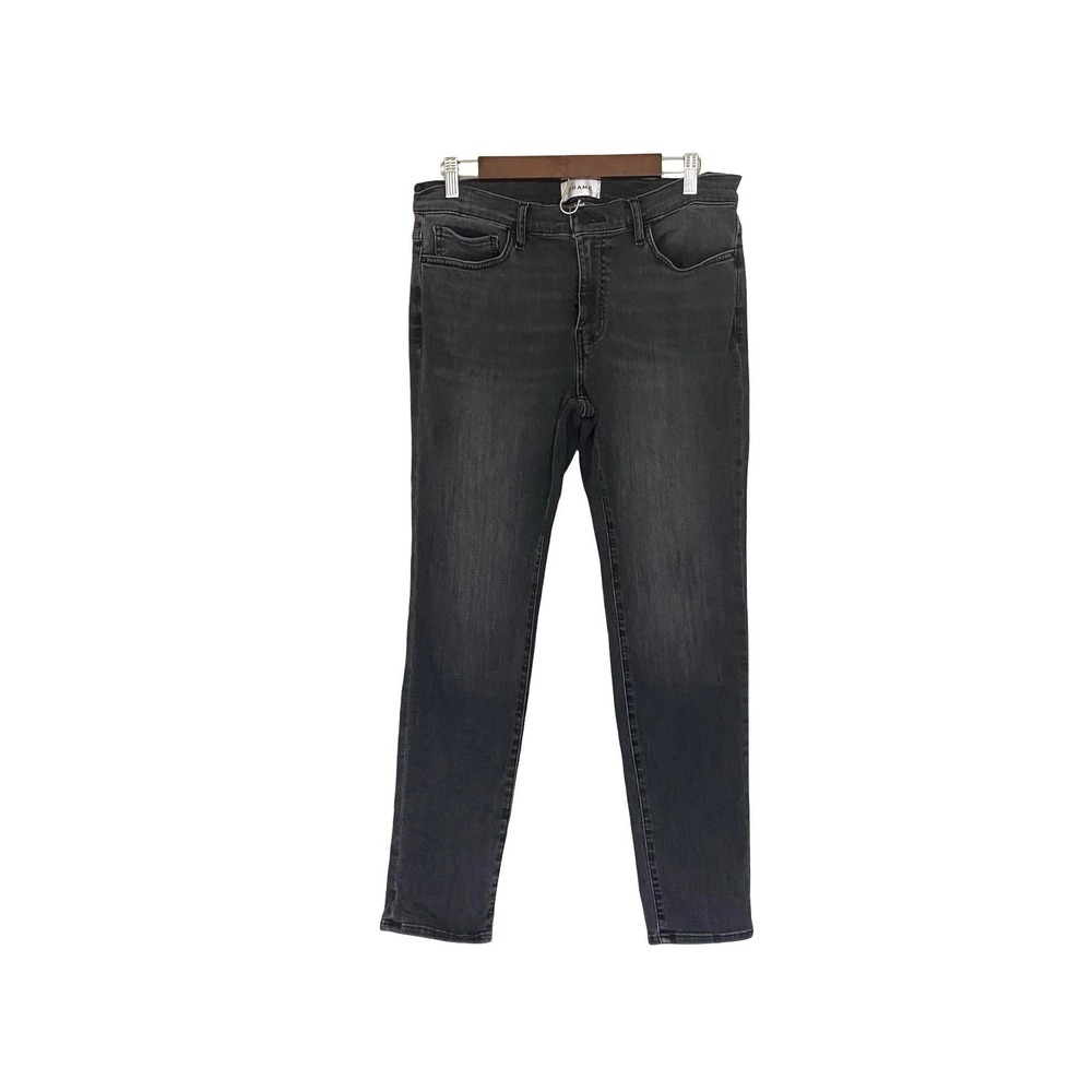 FRAME Women's Skinny Jeans Size 30 Faded Black Wash Stretch Denim Mid Rise